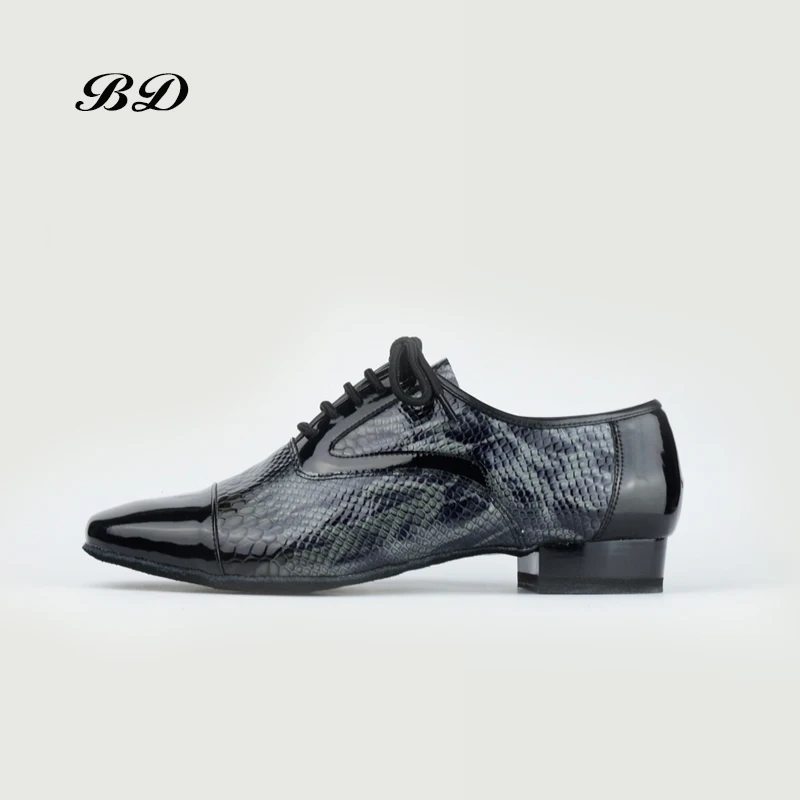 TOP BD Dance Shoes Ballroom MEN Latin Shoes Man Shoe BDDANCE 306-C Authentic Straight sole Import Genuine Leather Serpentine HOT
