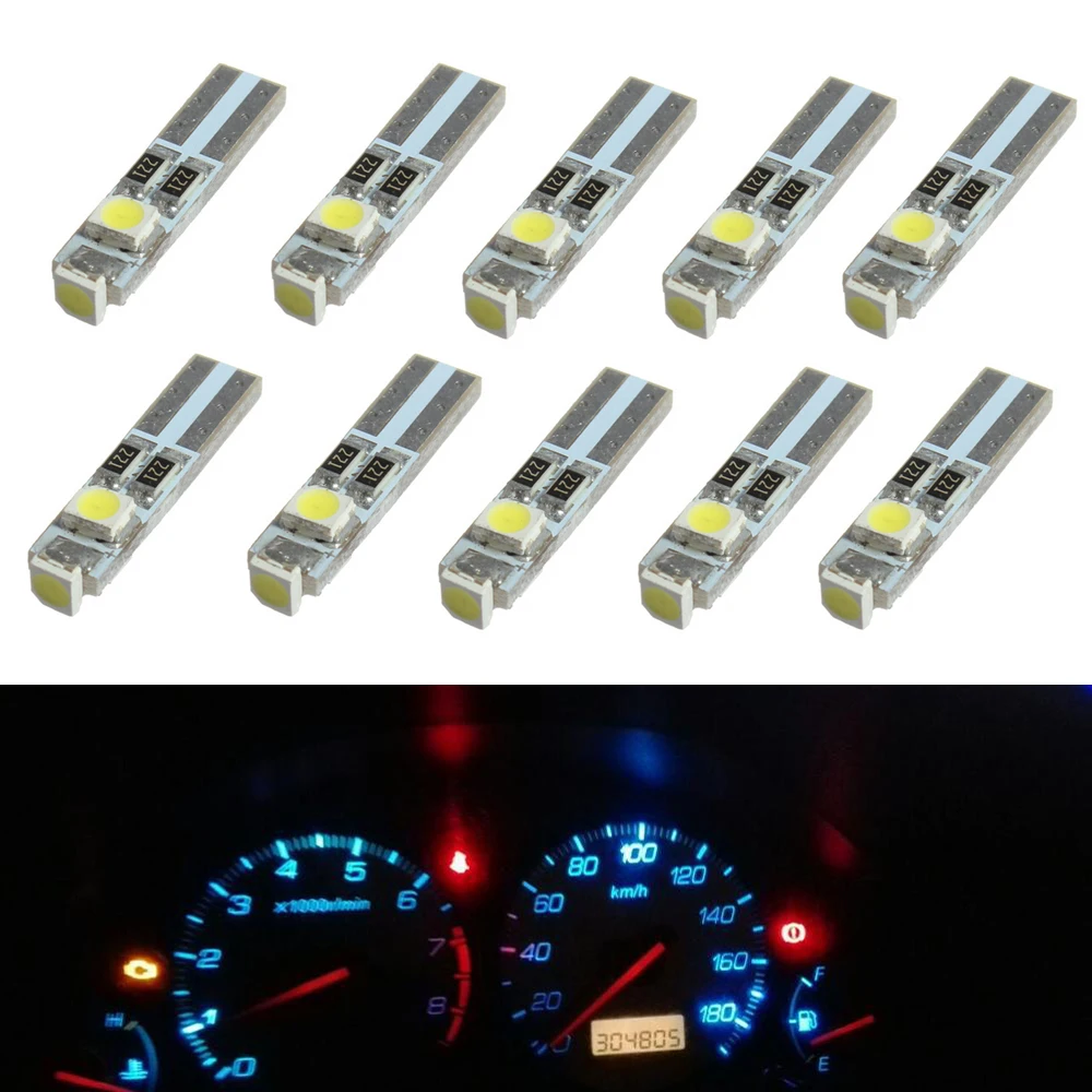 10x T5 Led 7 видов цветов свет автомобиля 85 74 37 73 286 клиновидная приборная панель лампа