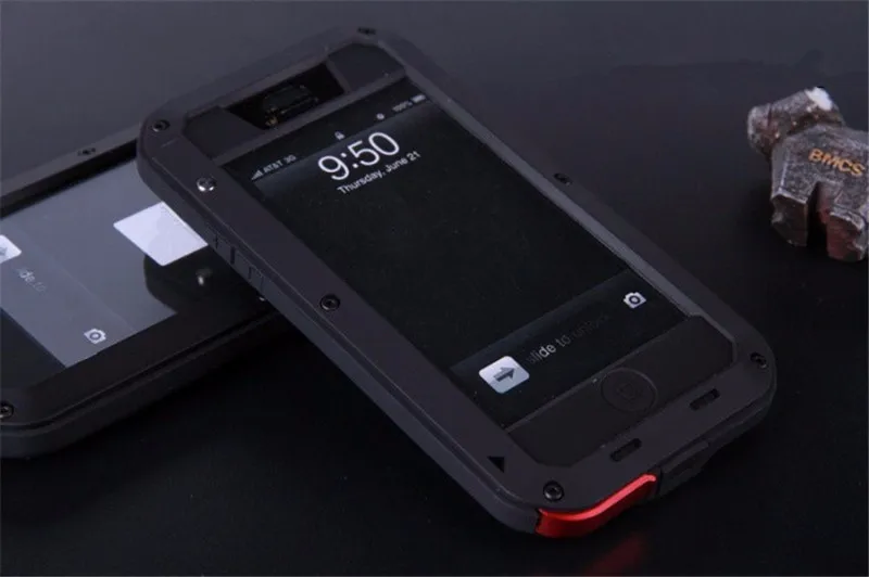 Роскошный противоударный металлический чехол Doom для iPhone X XS Max 8 7 6 6S Plus 5 5S SE с алюминиевым корпусом для телефона Gorilla glass
