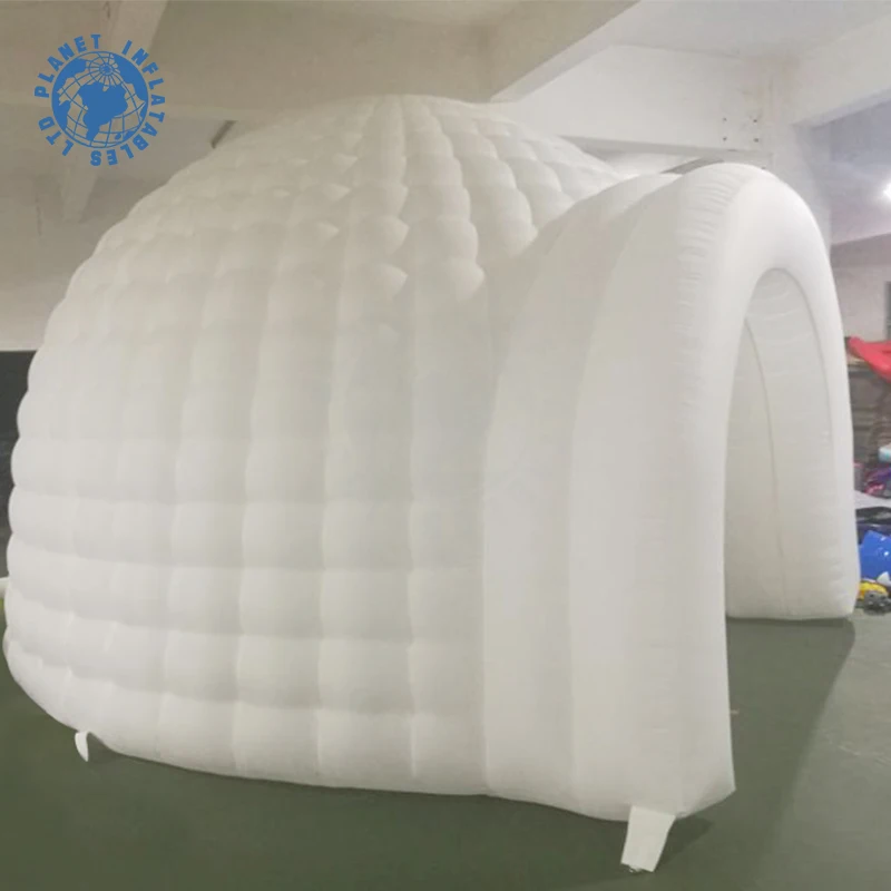 Белая наружная надувная палатка igloo с холодным белым воздухом диаметром 4 м для