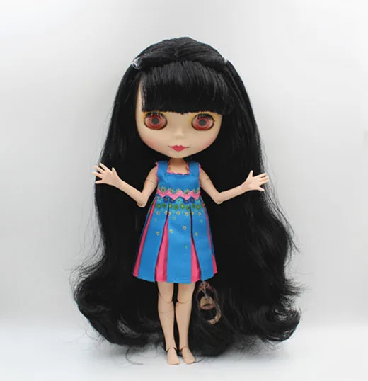 Кукла Blygirl Blyth Обнаженная кукла черные челки куклы могут закрыть глаза матовая
