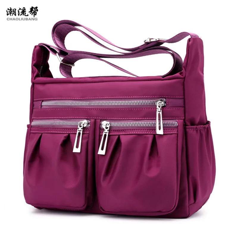 

Waterproof Nylon Beach Bag Small Women Fashion Flower Shoulder Fold Solid Color Crossbody For 2018 Bolsa Feminina Bolsos Mujer