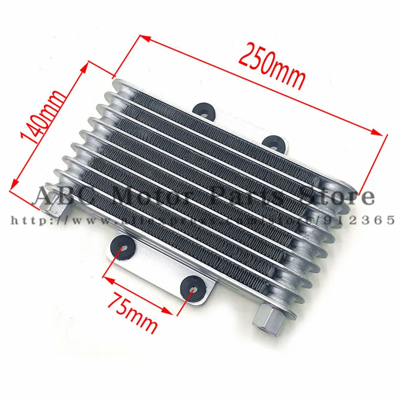 Серебристый алюминиевый масляный радиатор для мотоцикла 1 шт. двигателя