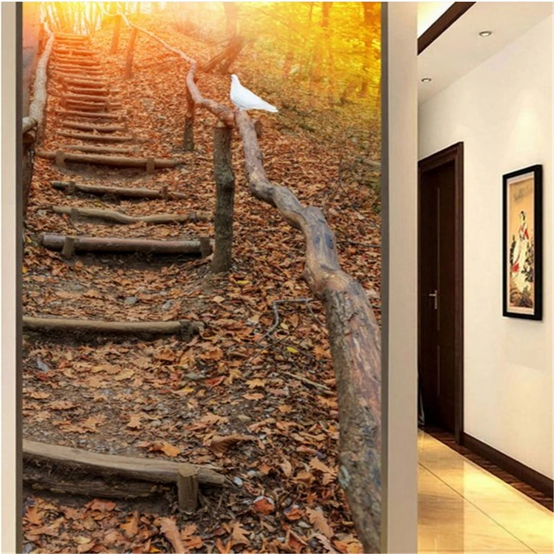 Большой заказ обои для осеннего леса оригинальный горный путь яркое направление