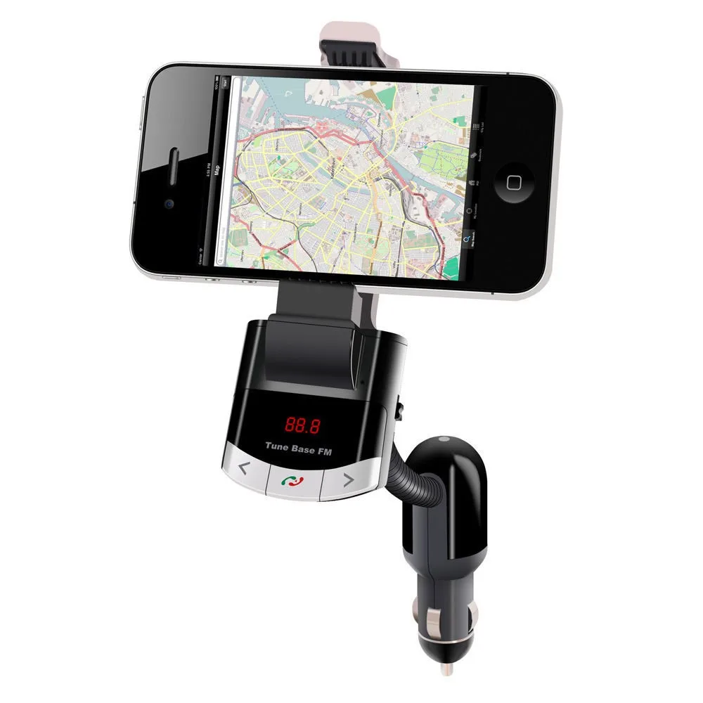Fm-радиопередатчик Bluetooth Автомобильный держатель комплект с USB зарядным устройством Hands Free MP3-плеер 3,5 мм Aux 12 В Беспроводные аксессуары для телефонов