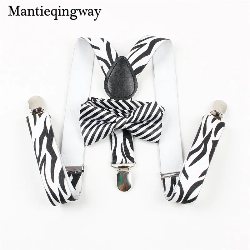 Mantieqingway/эластичный комплект с галстуком бабочкой на подтяжках для свадебной