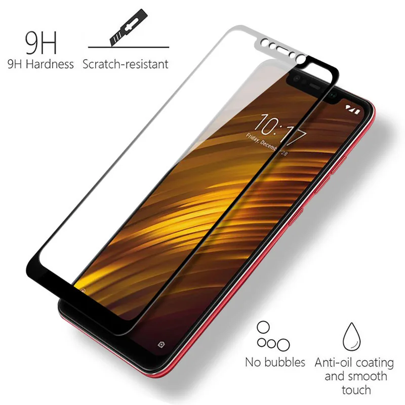 Защитное стекло с полным покрытием для Xiaomi Pocophone F1 защита экрана из закаленного
