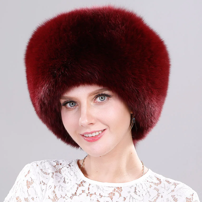 Color 2 ICYMI цельная шапка из лисьего меха с хвостом, Женская Зимняя кепка, шапка из натурального меха, модная Русская Шапка-ушанка, Толстая теплая шапка для защиты ушей - Цвет: Color 2