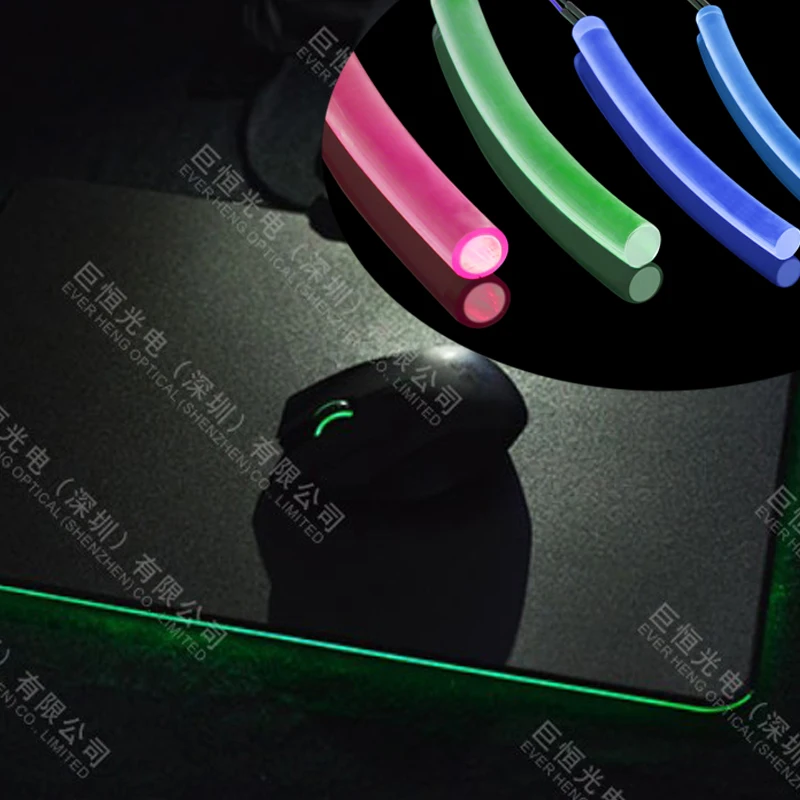 Rgb led мигающий светильник 2 мм пластиковая сторона светящаяся оптическое волокно