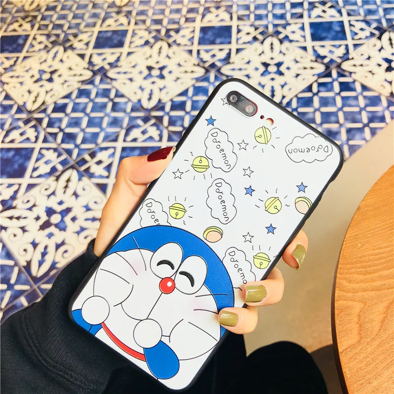 Чехол для телефона Doraemon белого цвета для iPhone XS из мягкого силикона TPU с мультяшным изображением на задней стороне 6 6s+ 7 7P 8 8P X.