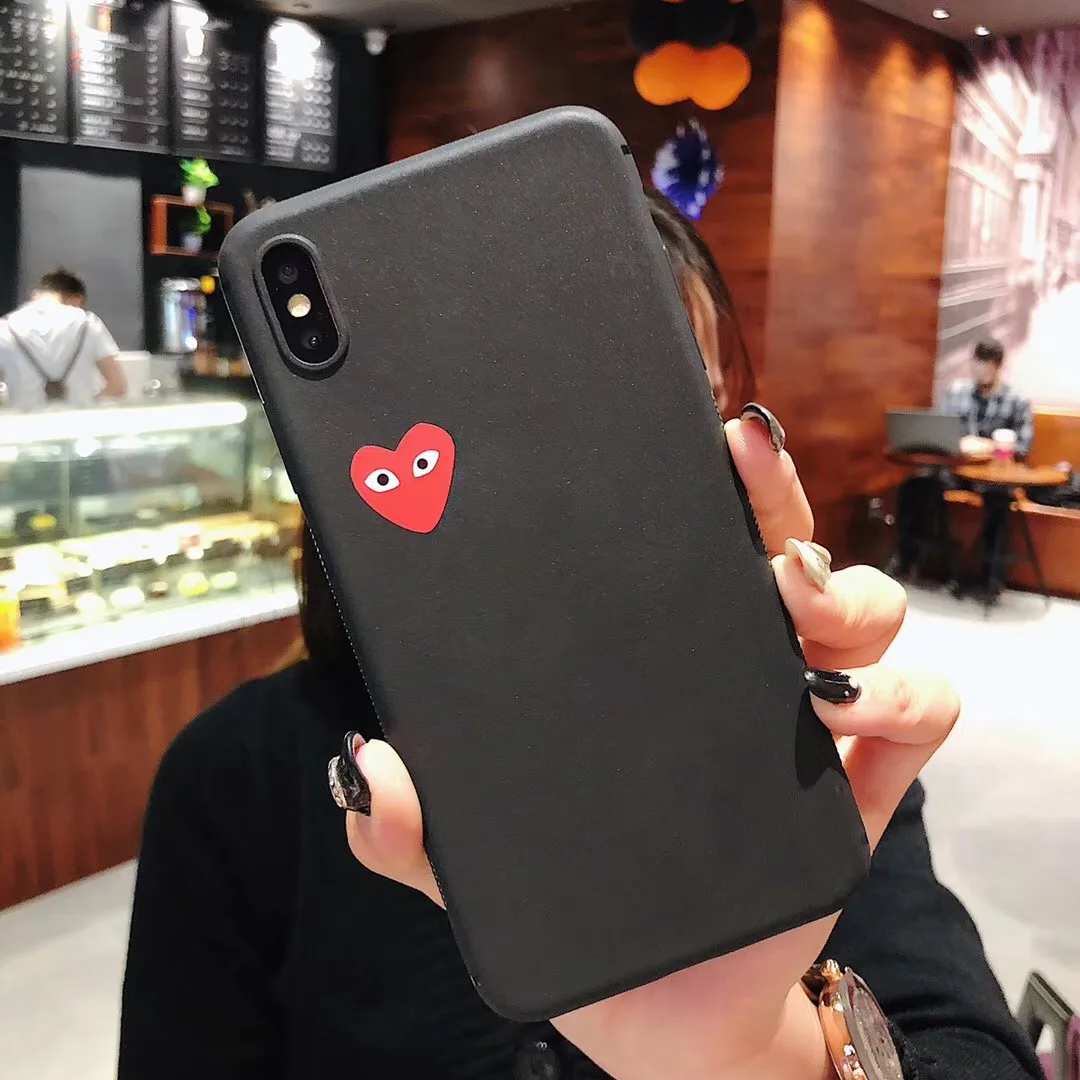 Японская игра CDG Comme des Garcons чехол для iPhone 6 6s 7 8 Plus X Xs Max Xr силиконовый скраб Любовь