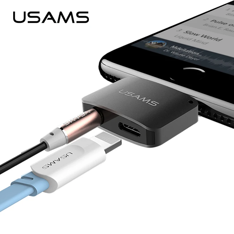 USAMS 2 в 1 для освещения до 3 5 мм AUX адаптер iPhone 7 и Plus Aux кабель MFI совместимый iOS 10 3|3.5mm