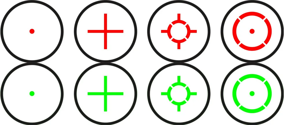

Tactical 4 Reticle Red and Green Dot 1X22X33 Sight Scope With 20mm Mount