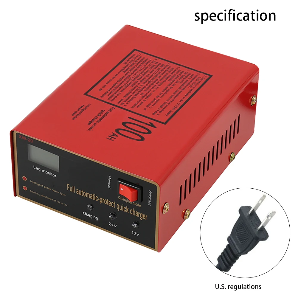 Автомобильный Батарея Зарядное устройство 12 V/24 V 10A 6-105AH Мотоцикл Защита Зарядное устройство свинцово-кислотный интеллигентая(ый) Пульс Ремонт Тип быстро Батарея зарядки