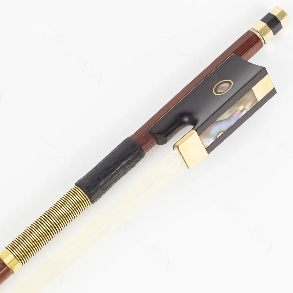 test 4/4 Size VIOLIN BOW Pernambuco Stick Ebony Frog Nickel Silver Mounted Natural Mongolia Horsehair Violin Parts Accessories | Спорт и