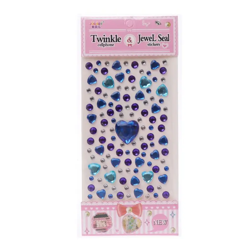 Сердце Форма стикер в виде бриллианта кристалла DIY Наклейка Мобильный Art