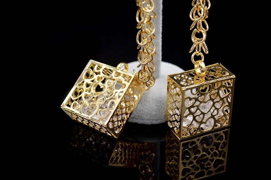 Sunny Jewelry висячие серьги Модные ювелирные изделия для женщин Высокое качество циркон большой квадратный полый для свадебной вечеринки подарок