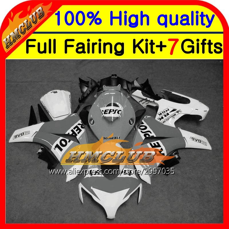 Корпус для HONDA CBR 1000RR Repsol 1000 RR 2008 2009 2010 2011 40HM80 CBR1000 08 11 серый белый CBR1000RR 09 10