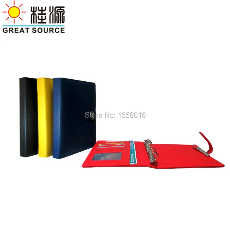 А5 кожаное кольцо BinderFolder Folder File A5 Binder 6 Ring школьные офисные Органайзеры |