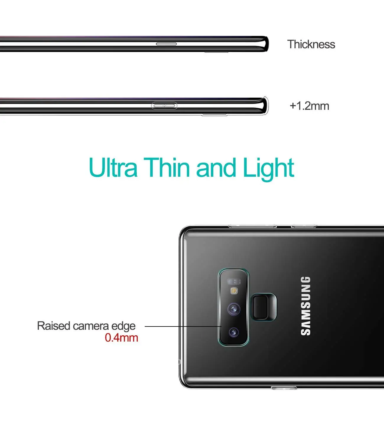 Кристальные бесцветные ультратонкие тонкие мягкие ТПУ чехлы для samsung Galaxy Note9 Note 9 на заднюю панель для телефона прозрачный гель GalaxyNote9