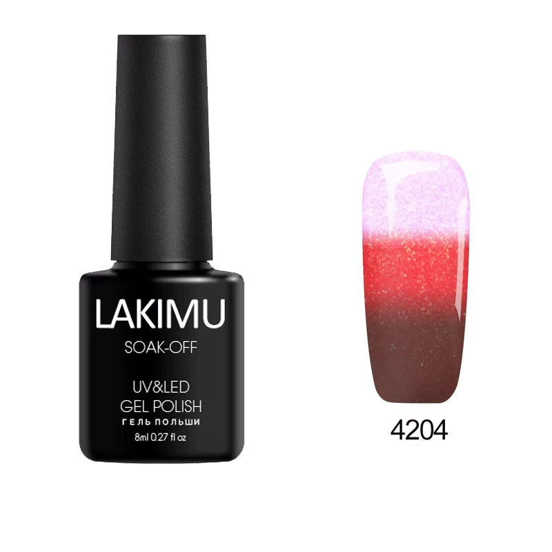 4204 LAKIMU Nails Art УФ Гель-лак изменение температуры Цветной Гель-лак для ногтей длительное Замачивание Хамелеон термо гель лак - Цвет: 4204
