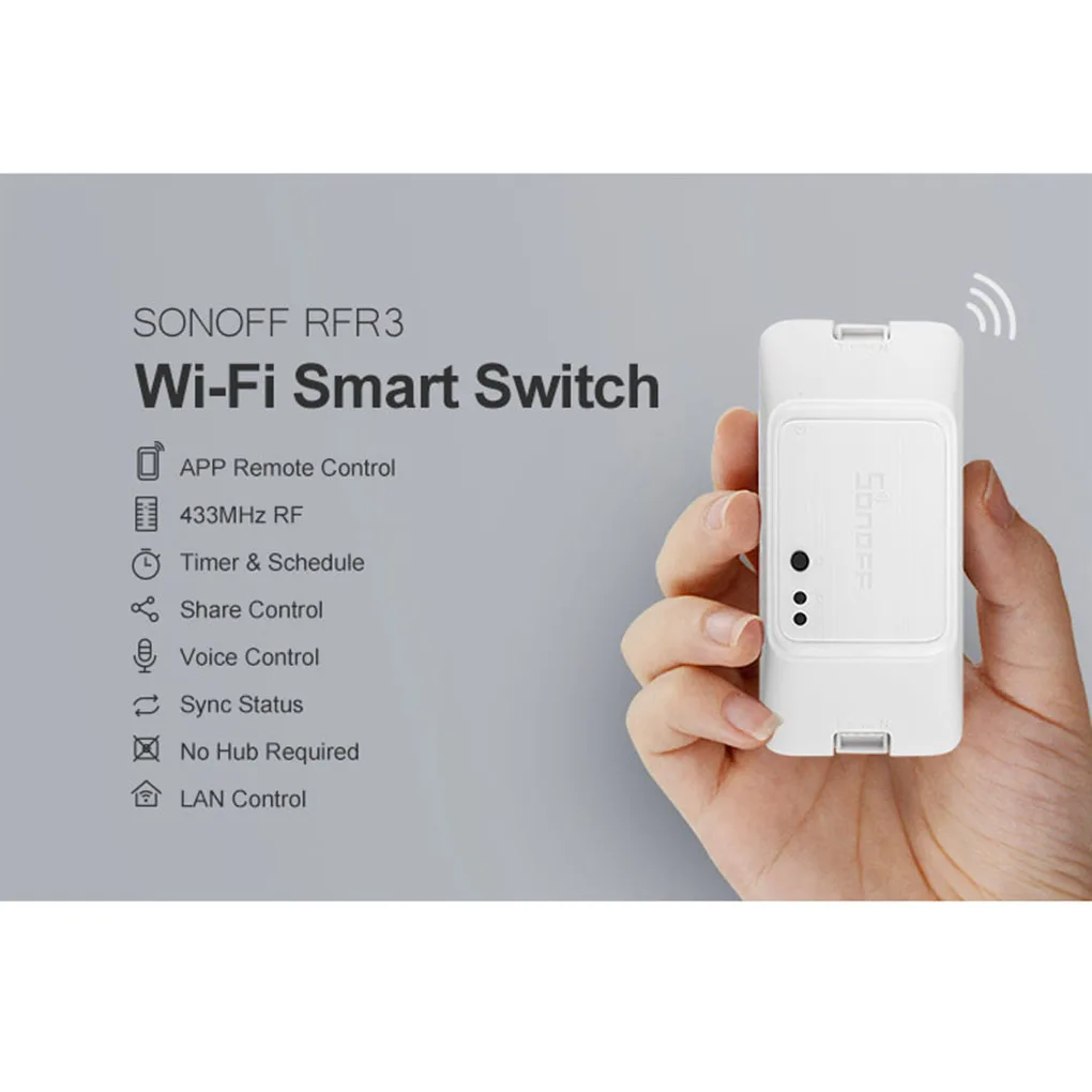 Умный беспроводной переключатель SONOFF RFR3 с Wi Fi и пультом ДУ|Смарт-гаджеты| |
