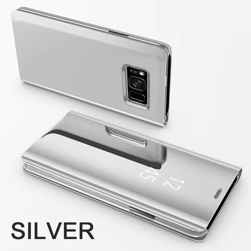 Silver Прозрачный зеркальный чехол для смартфона Samsung Galaxy S9 S8 S7 S6 Edge Plus Note 8 9 для Samsung A50 A70 A40 A30 A20 A10 - Цвет: Silver