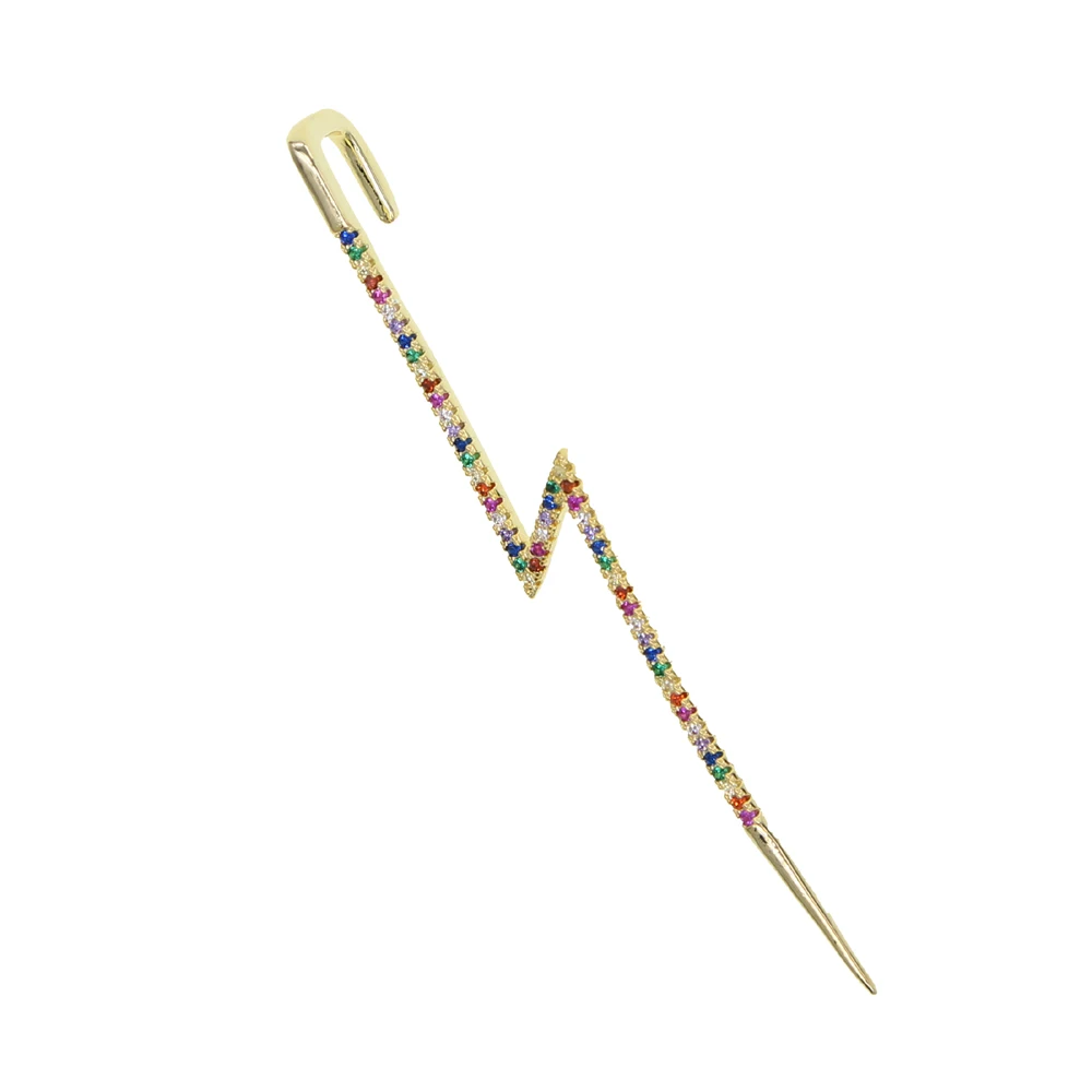 Мода 2020 летняя легкая манжеты Серьги для женщин Белый/Цвет Фул CZ 70 мм z образный