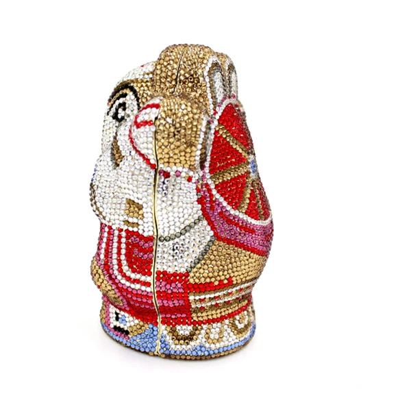 Женская вечерняя сумка из 100% чистого золота ручной работы с кристаллами