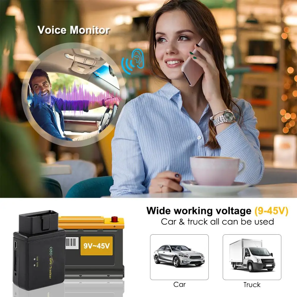 3G OBD gps трекер автомобильный локатор с поддержкой 9 45 В устройство для
