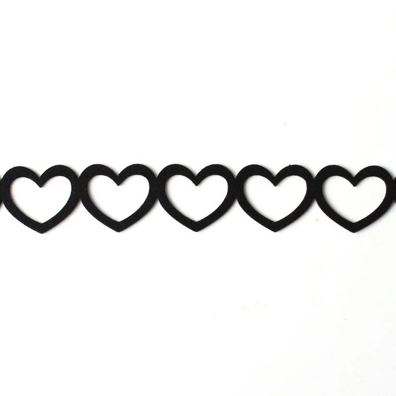 Новые Красивые тканевые ажурные ожерелья с сердечками летние пляжные черные