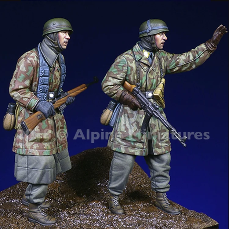 Комплект Fallschirmjaeger с 2 различными головками фигурки полимерная модель солдата GK