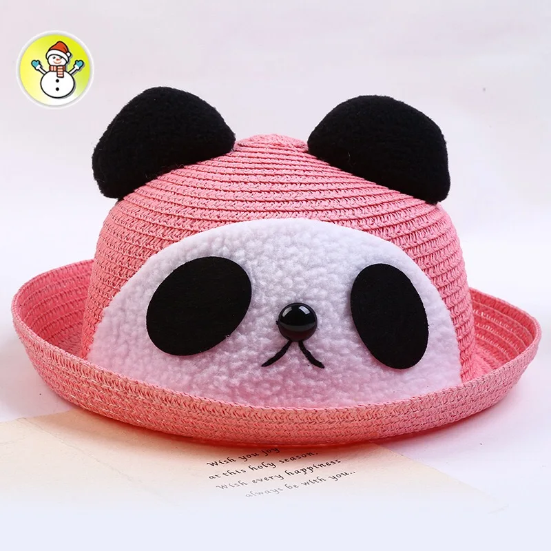 Дети Вс Шляпы Шляпа Ребенок Летом Стиль Beach Sun Cap Cute panda Cat Уши Сплошной Цвет |