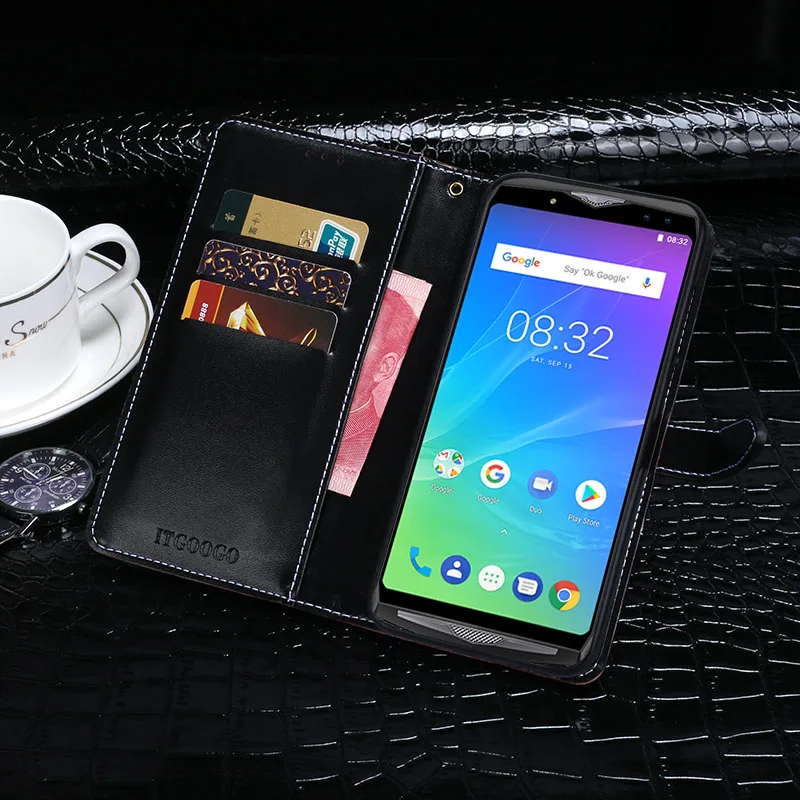 Ulefone power 5 чехол Роскошный кожаный флип для защитная задняя крышка