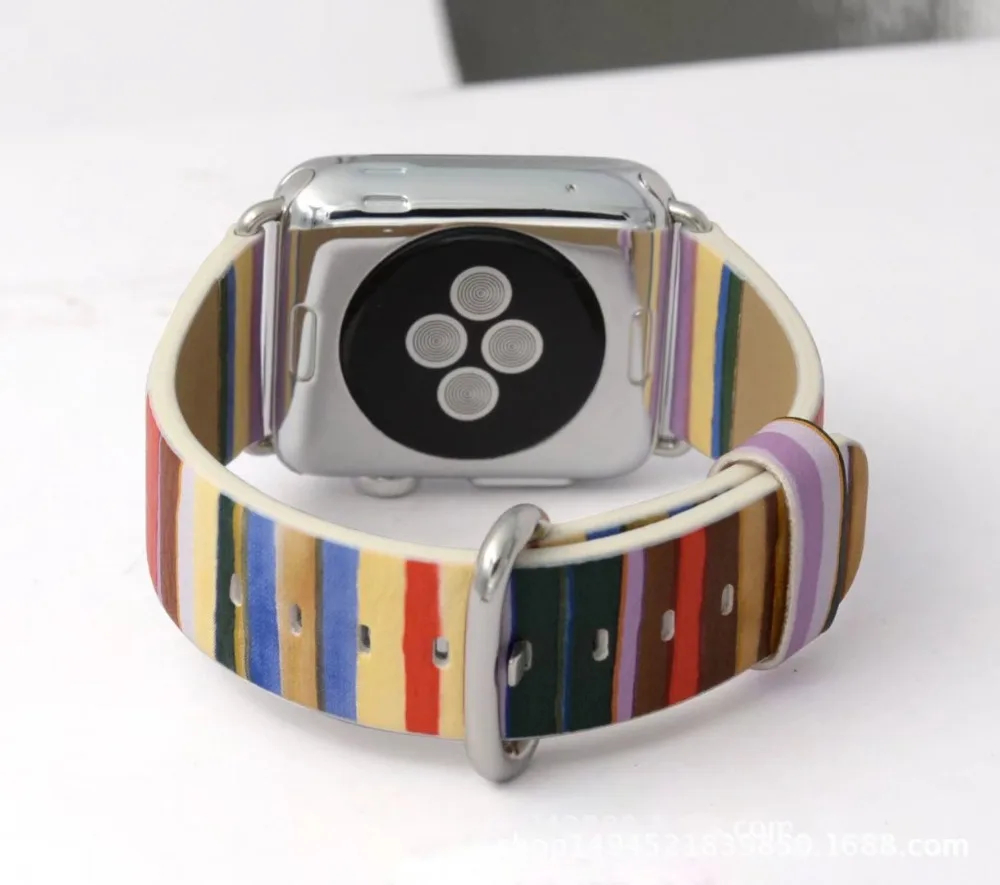 Модные кожаные часы iWatch Apple 38 мм 42 мм для мужчин и женщин спортивный браслет для ремня Замена мужской t браслет для iWatch Народно-пользовательский стиль