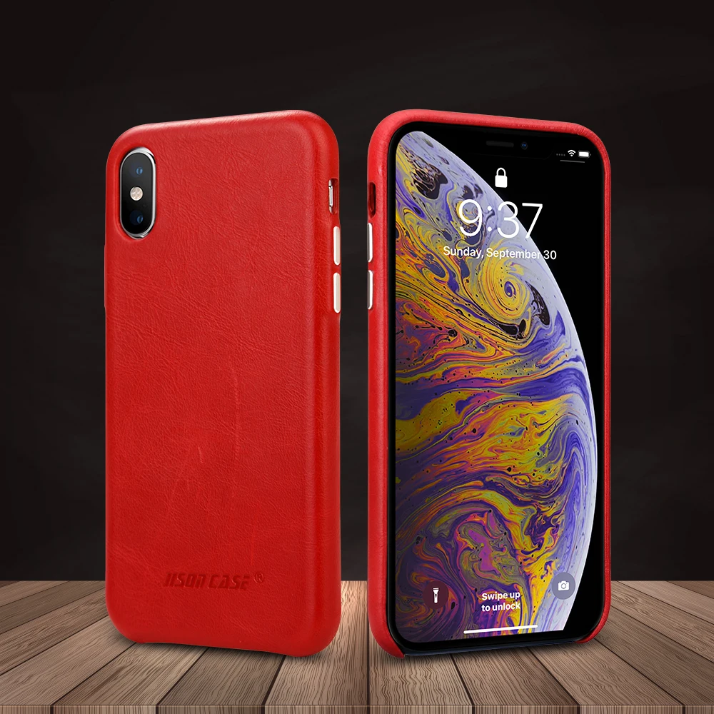 Jisoncase Чехол для телефона из натуральной кожи для iPhone XS MAX Роскошный деловой стиль тонкая задняя крышка для iPhone XS MAX для 6,5"
