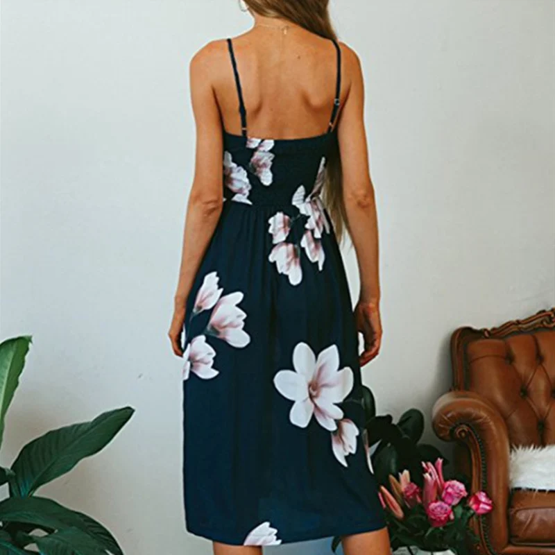 Women Vintage Dress Sexy Party Evening Night Dresses Summer Beach Sundress Strap Backless Sleeveless Vestidos Plus Size | Женская одежда
