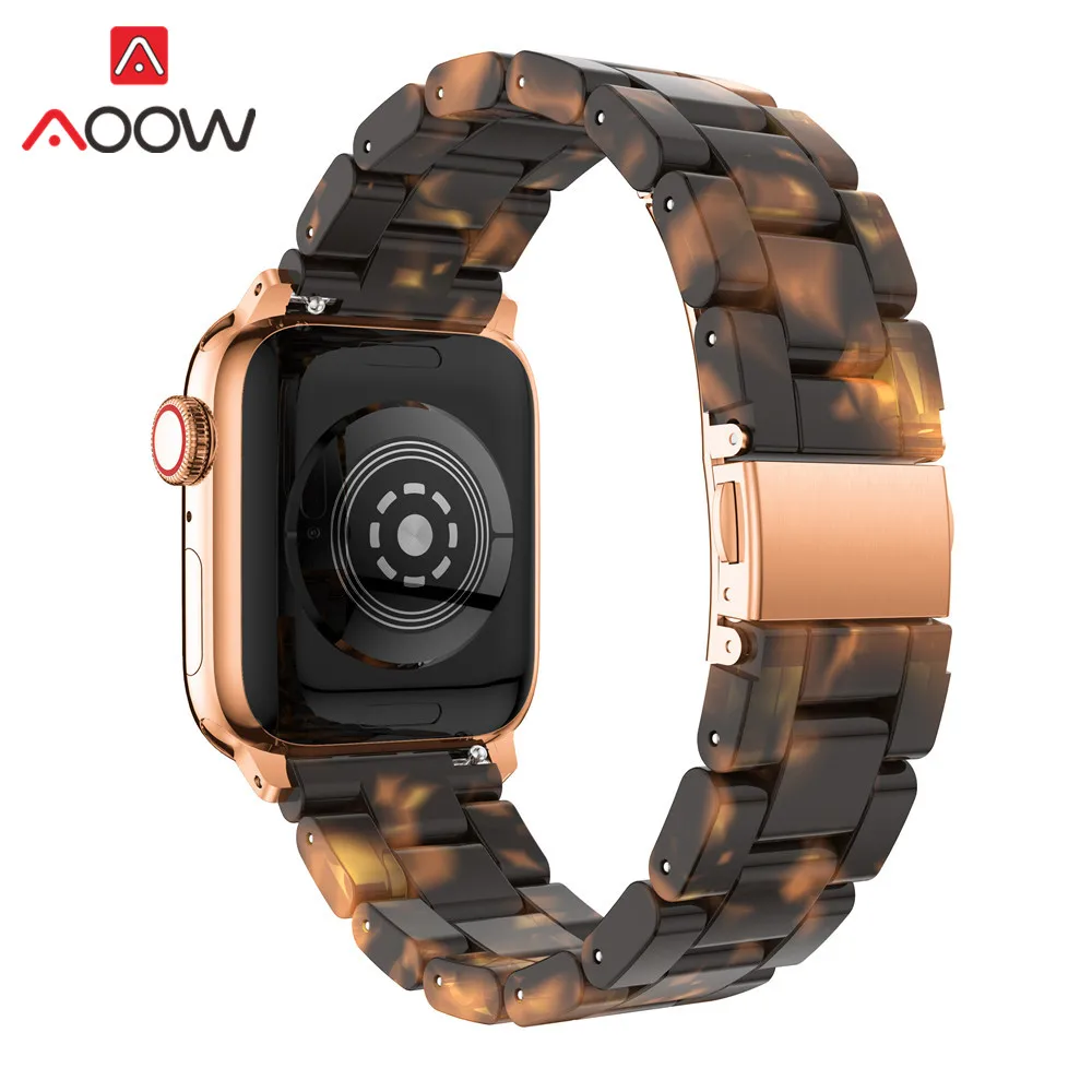 Shell Резиновый ремешок для часов Apple Watch 38 мм 40 мм розовое золото Складная пряжка белый для женщин и мужчин сменный Браслет ремешок для iwatch 12 3 4 - Цвет ремешка: Shell