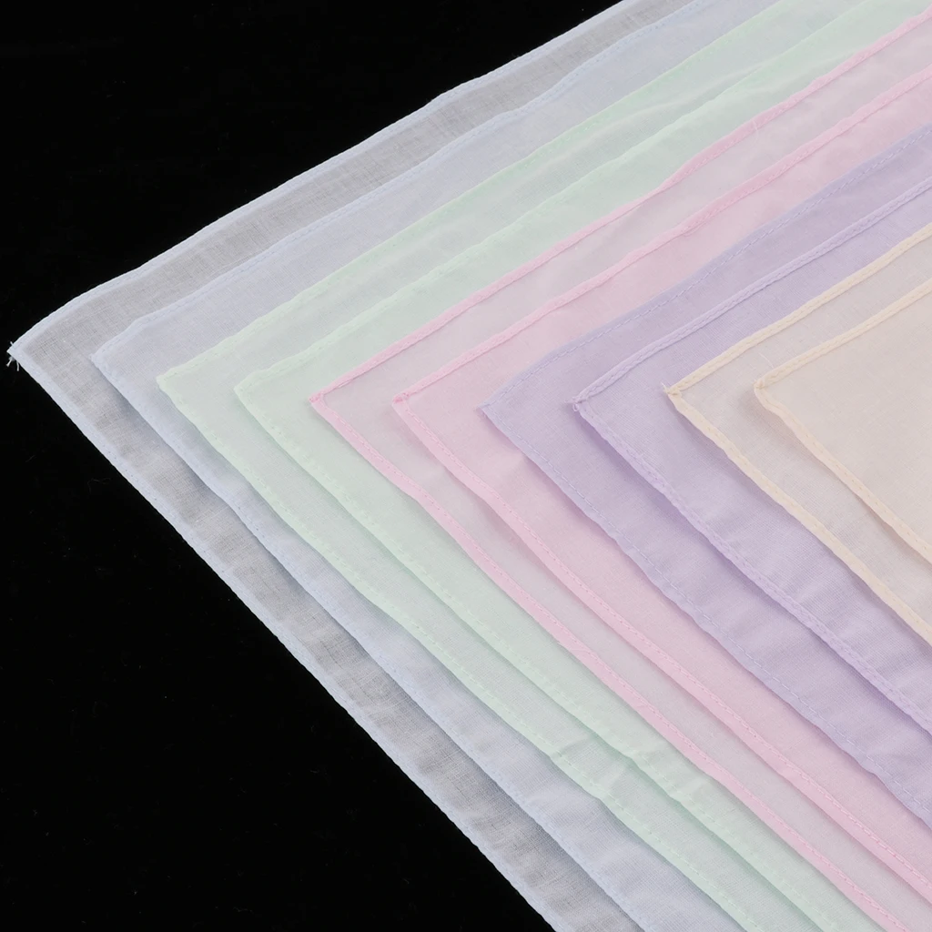 10 шт./упаковка однотонные разноцветные платки из 100% хлопка | Аксессуары для