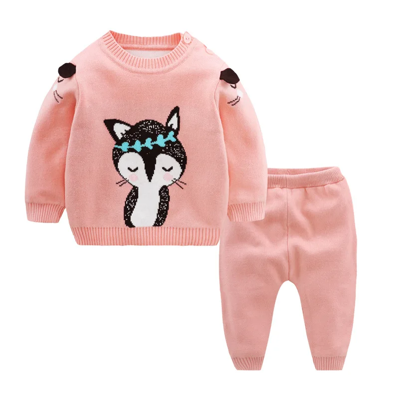 2 шт. детский хлопковый комплект из пуловера и брюк | Детская одежда обувь