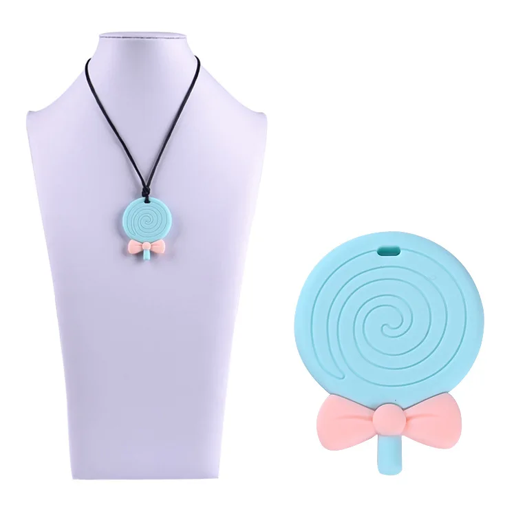 Lollipop Teether Slicone Siclica Get FDA Baby Chewable Necklace Toy Silicone Beads T | Мать и ребенок