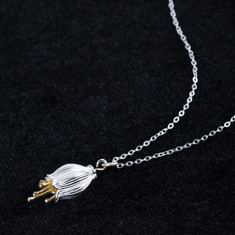 Женское ожерелье с подвеской из серебра 100% пробы | Украшения и аксессуары