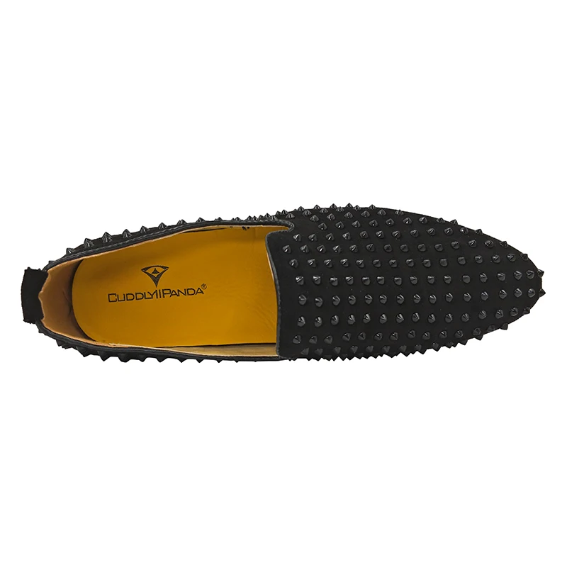 CuddlyIIPanda 2019 Men Fashion Punk Style Shoes New Arrival Spikes Loafers Rivets Casual Dress Flats Male Black Sneaker | Обувь