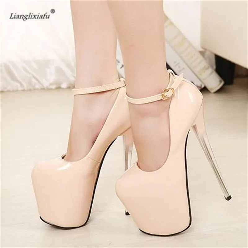 Женские туфли лодочки с ремешком на щиколотке LLXF для ночного клуба высоком