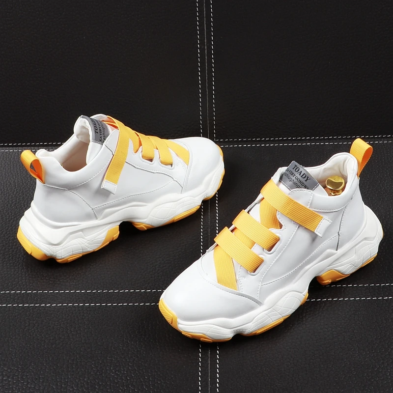 CuddlyIIPanda Men Fashion Casual Ankle Boots Spring Summer Autumn Thick Bottom Trending High Top Shoes Toady Print Sneakers | Обувь