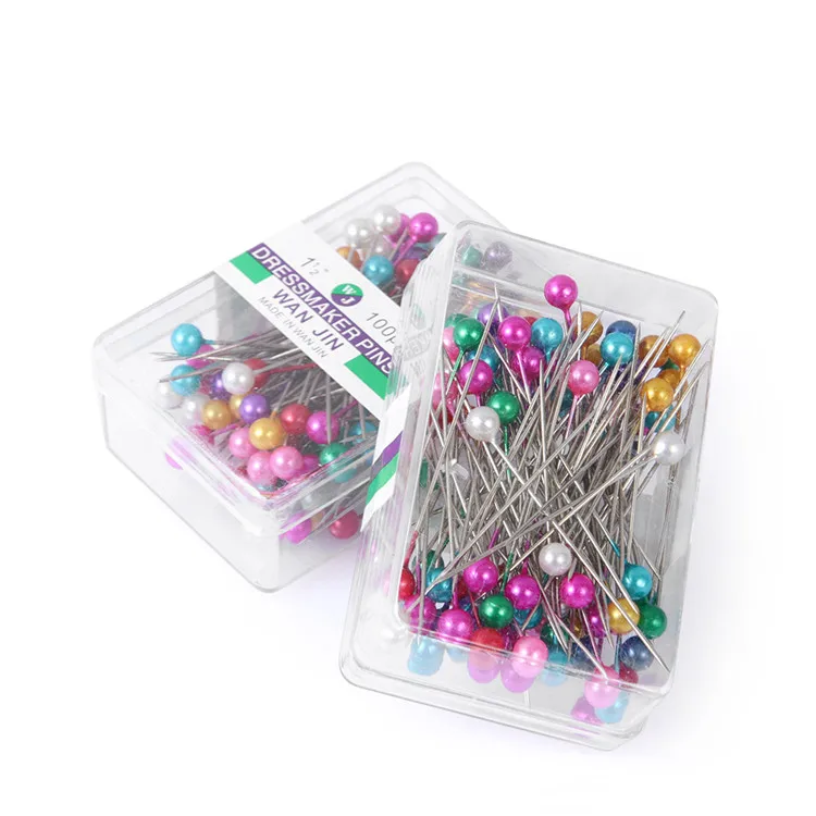200pcs 100 шт/200 шт круглая жемчужная Головка Булавки для шитья Свадебный корсаж флористы швейная булавка с коробкой Аксессуары Инструмент жемчужная швейная булавка - Цвет: 200pcs