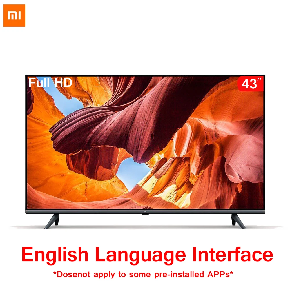 Xiaomi tv 43 дюйма E43A без полей Full HD экран ТВ комплект 1 Гб+ 8 Гб памяти антистатический AI Голосовое управление Dolby Sound DTS