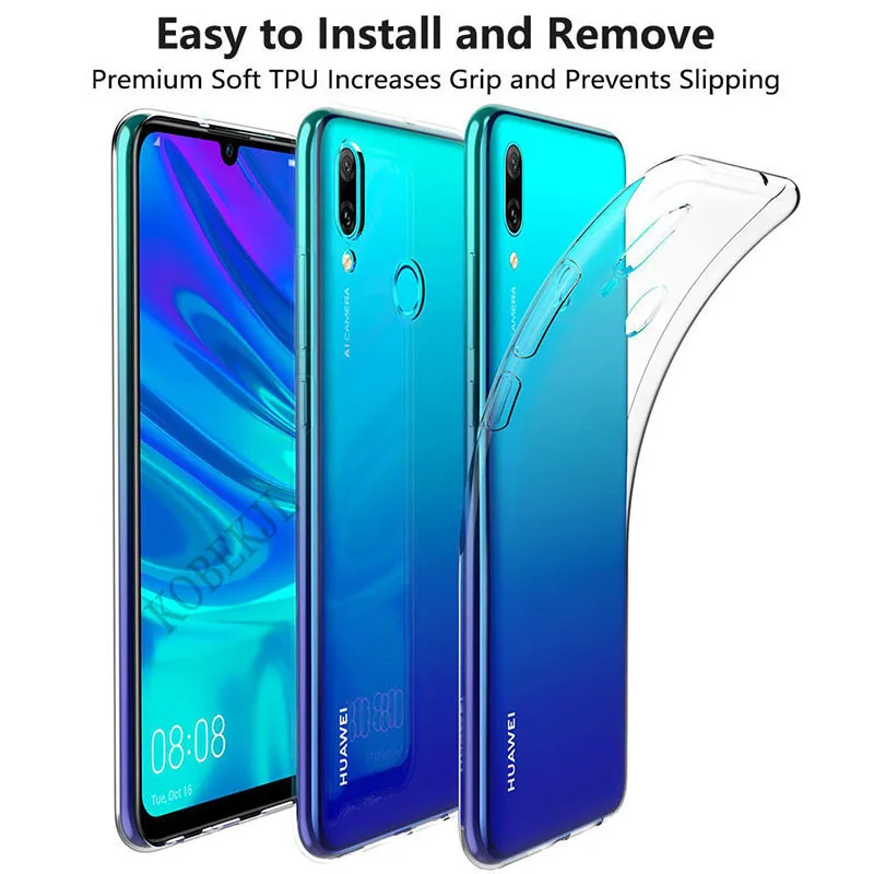 Чехол для Huawei P Smart Plus 2019 Мягкая силиконовая задняя крышка из ТПУ чехол телефона + |