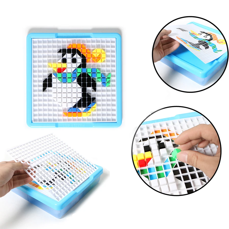 490 шт мозаика 3D головоломка кнопки Искусство Красочные Блоки креативная игрушка