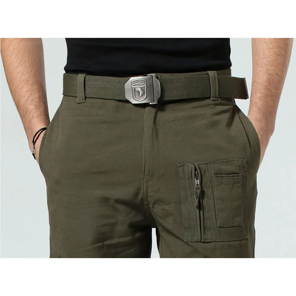 Модные автоматические ремни с пряжкой высокое качество плетеные холщовые пояса